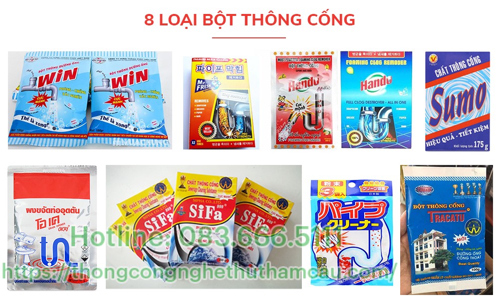 8 bột thông cống