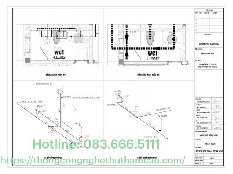 Chi tiết lắp đặt hệ thống thiết kế cấp thoát nước