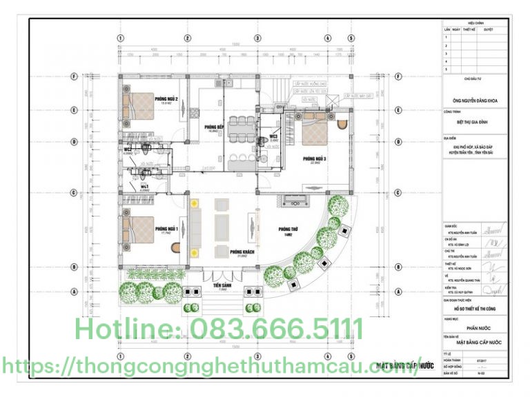 Triển khai mặt bằng thiết kế cấp thoát nước