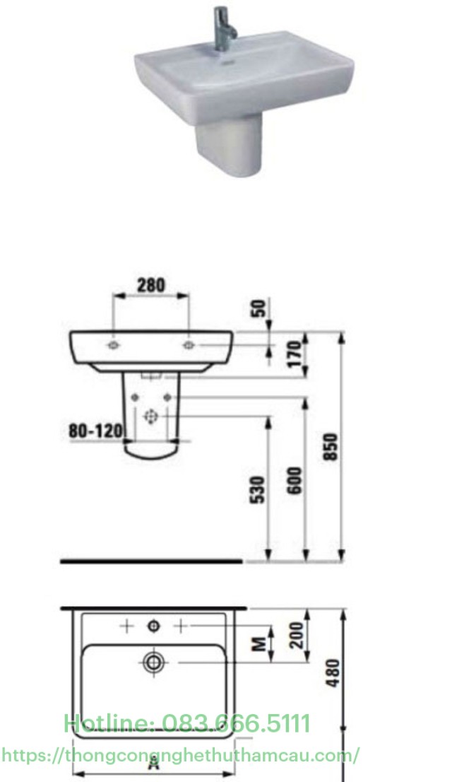 Tiêu chuẩn kích thước lắp đặt chậu rửa mặt 2