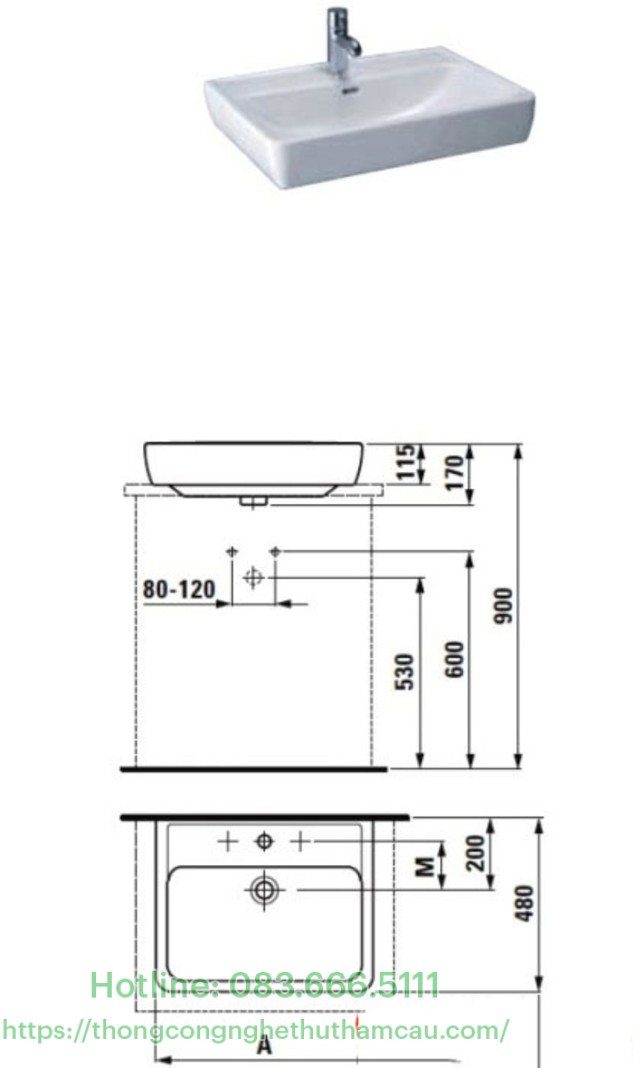 Tiêu chuẩn kích thước lắp đặt chậu rửa mặt 3