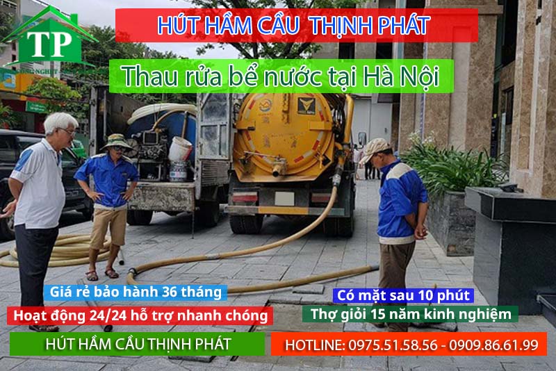 Thau rửa bể nước tại Hà Nội