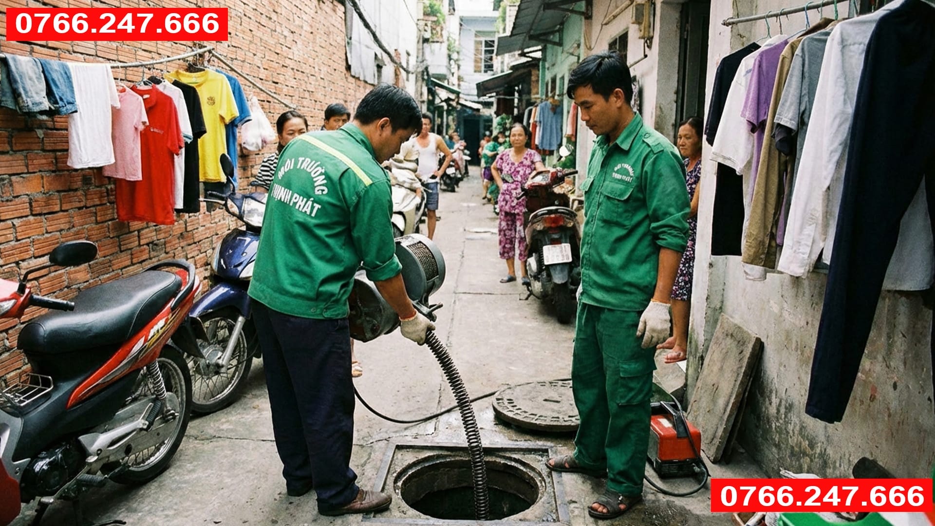 thông tắc cống trung giã